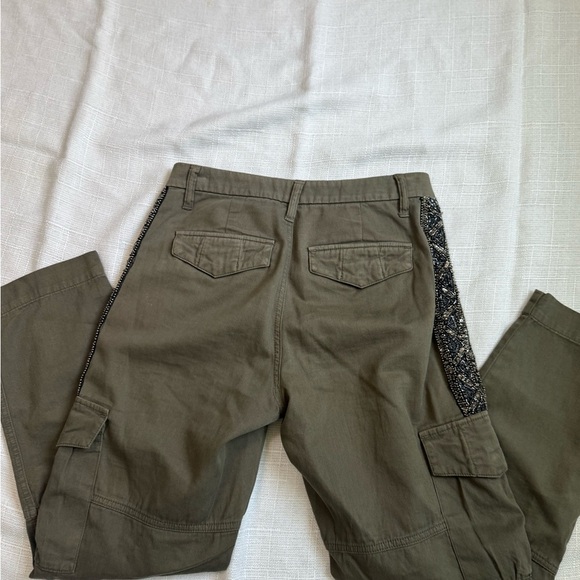 Joie Khaki Cargo Pants with Side Detail - Picture 4 of 5